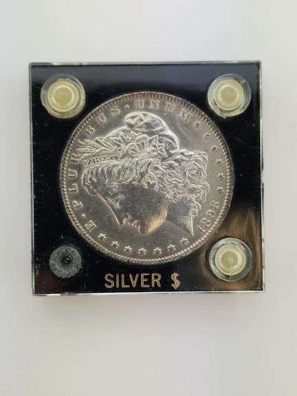 1898 Morgan Silver Dollar, UNC Cleaned In Capital Plastics