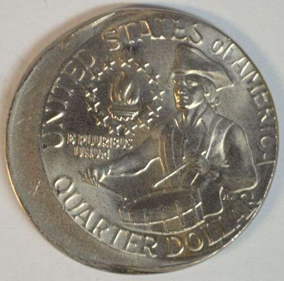 Very Scarce 1976 Bicentennial 20% off-center Washington Quarter error. Gem BU