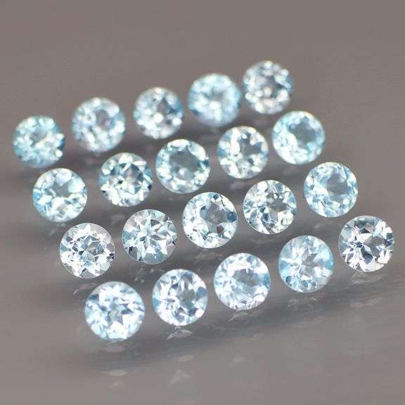 Matched! 20 piece 11.98ct full fire sky blue Topaz set!