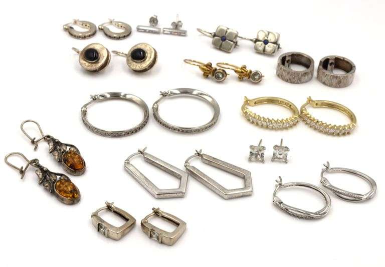 Group lot of Vintage 925 sterling silver earrings