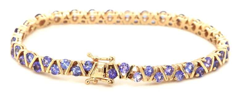 Exceptionally Nice 14K YG Tanzanite Bracelet