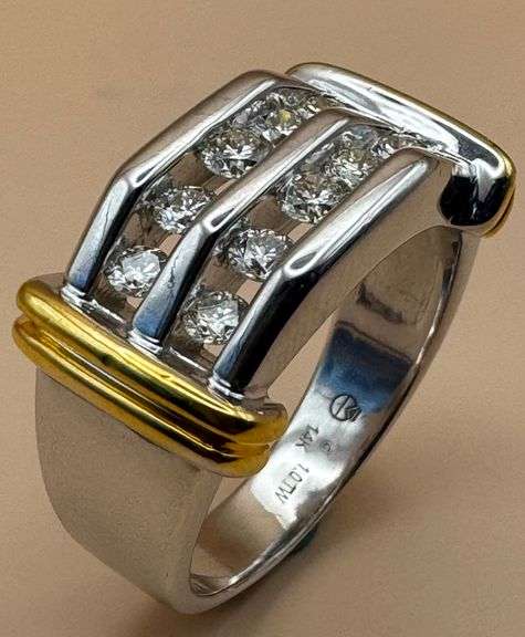 14K Two-Tone Wedding Band of 1.50ct