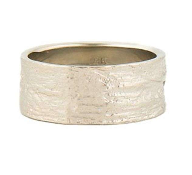 Gents 9.0MM Textured Wedding Band Ring in 18K