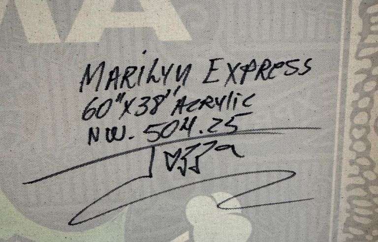 "Marilyn express" Extremely Collectible Jozza 'One of a kind' Mixed Media on Canvas very large Jozza