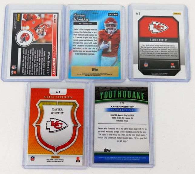 5 Xavier Worthy Rookie Football Cards