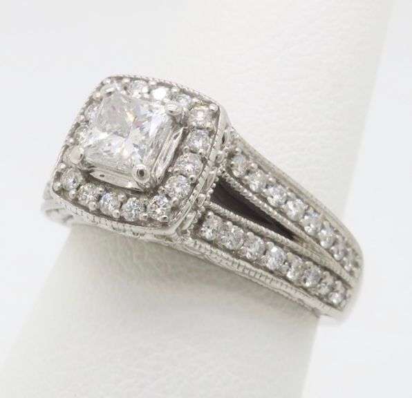 Perfect, Certified Earth Mined Diamond Halo Engagement Ring