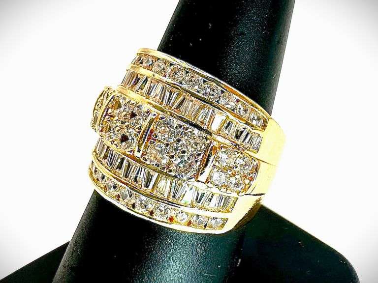 Gorgeous 14 Kt Gold Plate 5.75 Cttw. Lab Simulated Diamond Ring