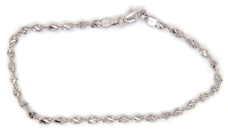 14kt White gold rope bracelet