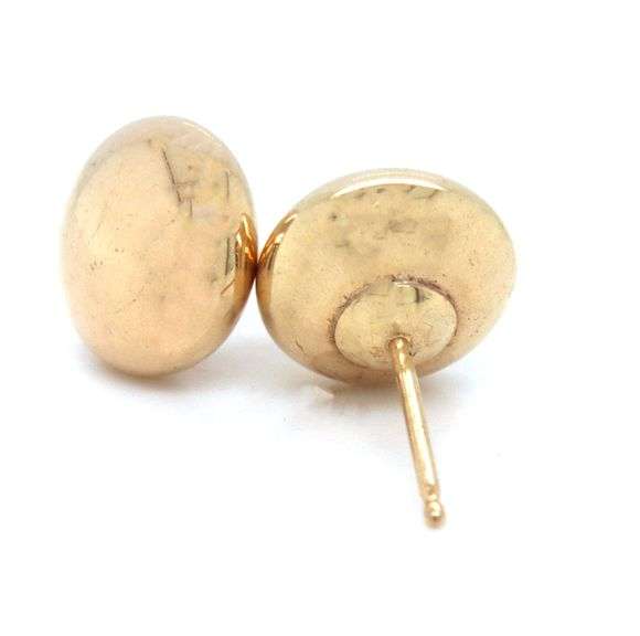 14KT Yellow gold button stud earrings