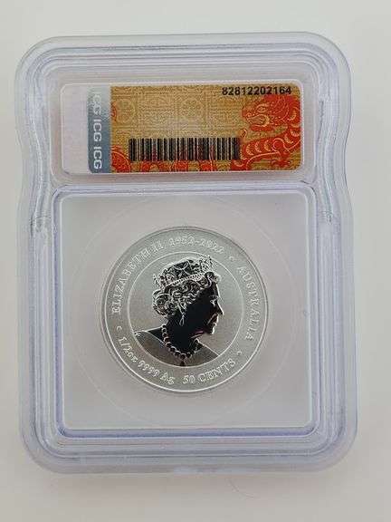 2024 Silver 50 Cents Australia Dragon, ICG MS70