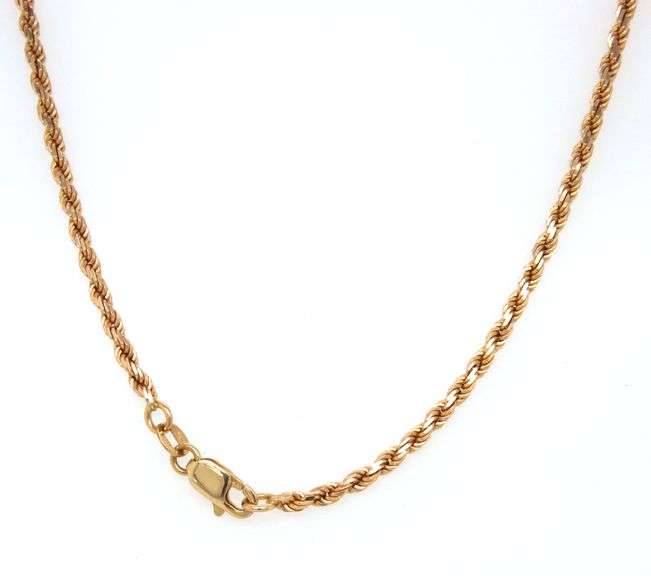 In Demand 14K YG Diamond Cut Rope Necklace