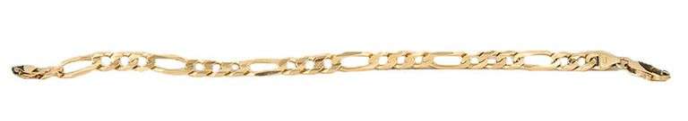 7.0MM Polished Figaro Chain Link Bracelet in 14K
