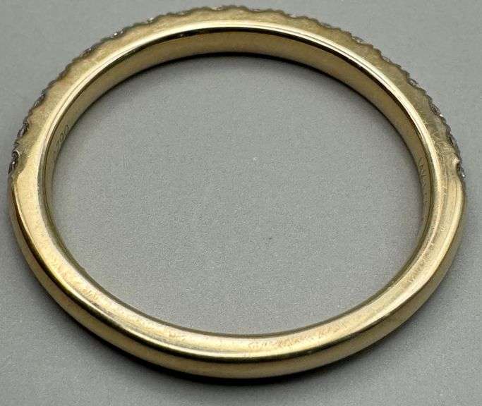 14K Yellow Gold Round brilliant Cut Lab Wedding Band of 0.35ct
