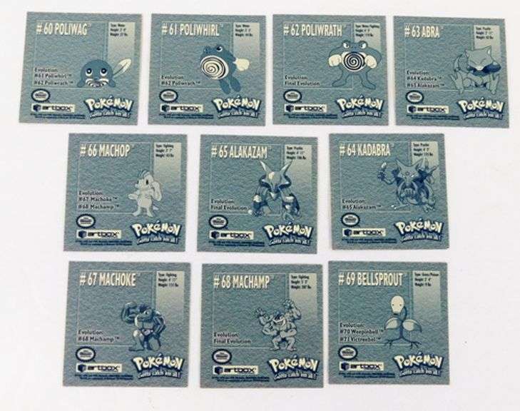 1999 Lot of 10 Pokémon Evolution Stickers