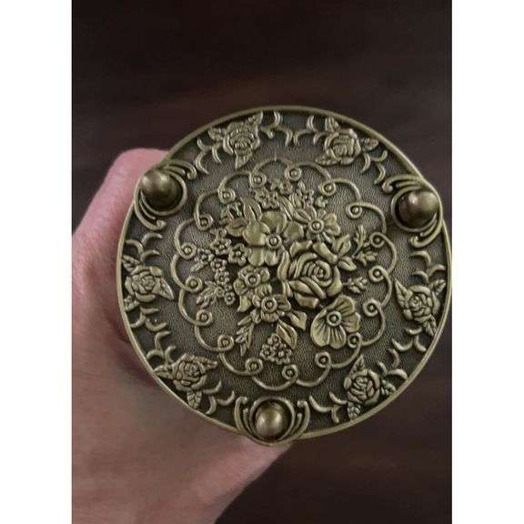 Mandala Hourglass Engraved Brass and Iron Sand Timer with Crystals