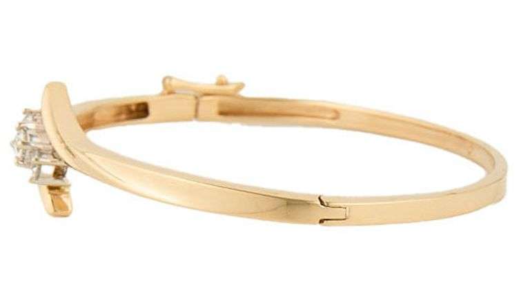 0.50ctw Triple Diamond Bypass Bangle Bracelet in 14K