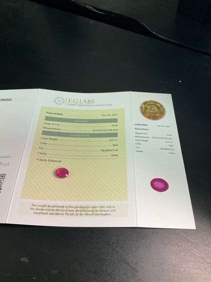 CERTIFIED NATURAL RUBY 3.27 CARAT OVAL SHAPE.