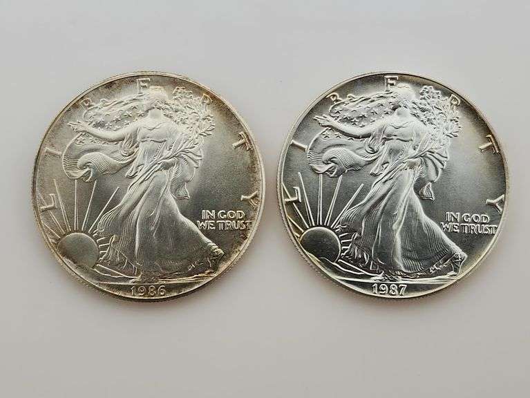 1986 + 1987 American Silver Eagles