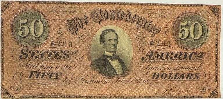 $50 Deep Red 1864 Series CSA Note