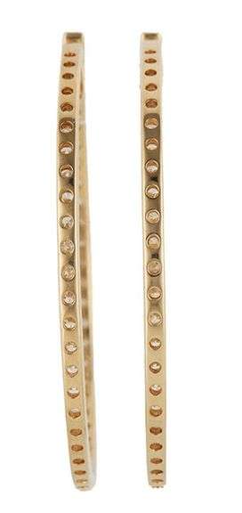 5.10ctw Diamond Inside Out Hoop Earrings in 14K