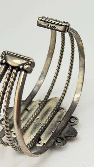 925 Sterling Silver Carolyn Pollack Multi-Gemstone Cuff Bracelet