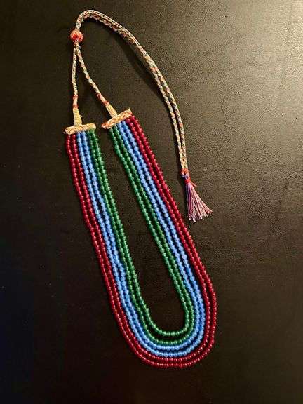 Natural Cornflower Blue Sapphire, Ruby, and Emerald Necklace