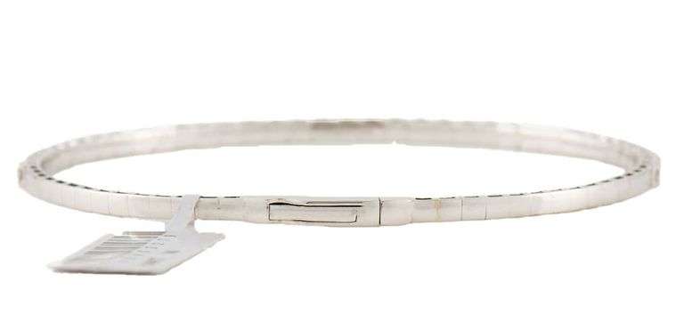 New 1.44ctw Round Diamond Flex Bangle Bracelet in 14K