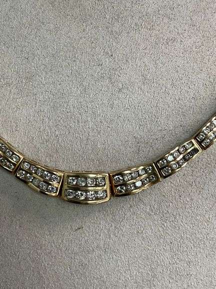 CERTIFIED 14K YELLOW GOLD DIAMOND NECKLACE