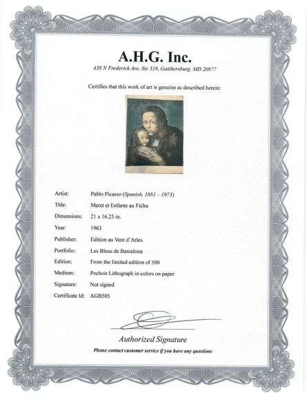 Original Lithograph from Picasso Les Bleus de Barcelona Picasso 1963 Portfolio