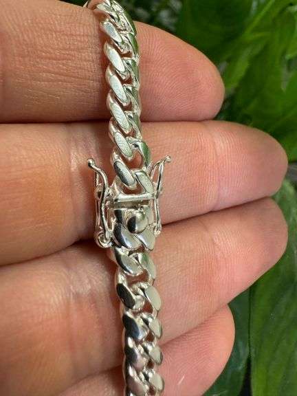 Sterling Silver Solid Miami Cuban Link Chain 6.3mm 925 Italy Box Lock Bracelet 8"