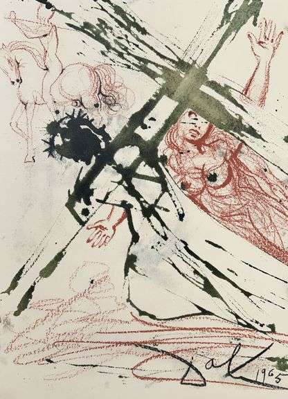 Highly Collectible and Rare Salvador Dali Original Lithograph from the 'Biblia Sacra' Suite