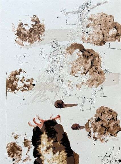 Highly Collectible and Rare Salvador Dali Original Lithograph from the 'Biblia Sacra' Suite