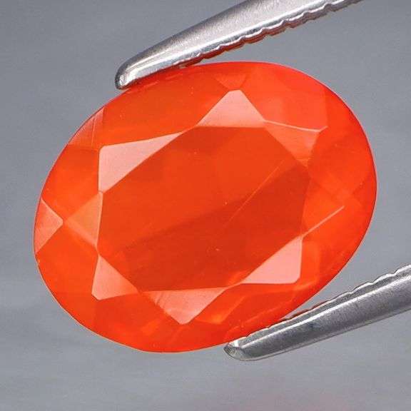 Vibrant top color 1.58ct bright orange Fire Opal
