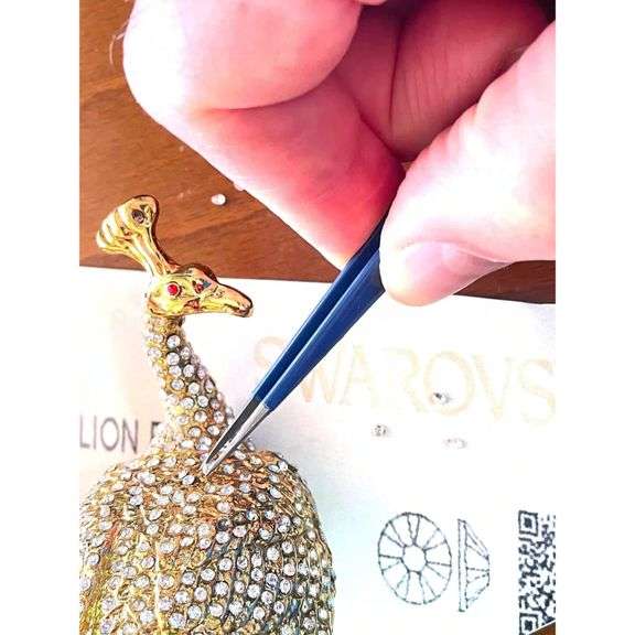 24k Gold Peacock Fabergé Swarovski Luxury Collector Piece