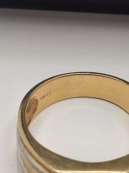 Gents 18KT Yellow Gold Emerald and Diamond Ring