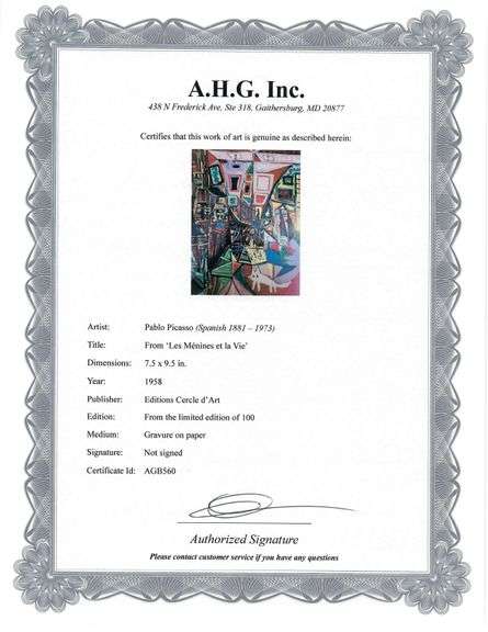 A remarkable Deluxe Edition of Les Ménines et la Vie by Pablo Picasso, published in Paris by Cercle 