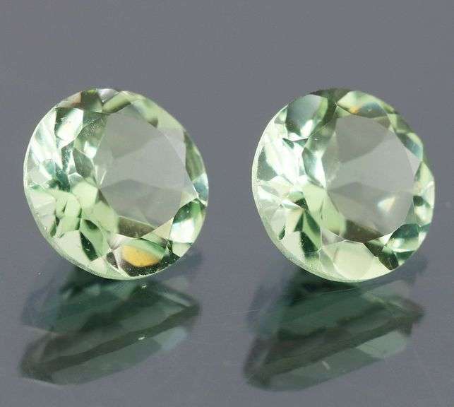 Well cut 2.86ct green Amethyst pair