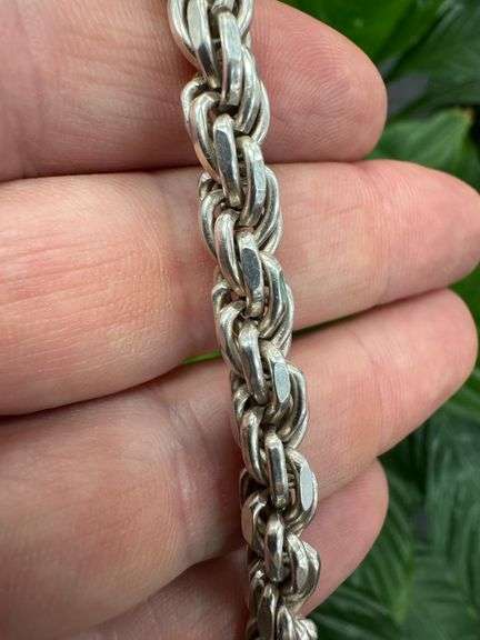 925 Sterling Silver Iced Out Dog Green Black & Clear CZ w/ Italian 7.5mm 22" Solid Rope Chain