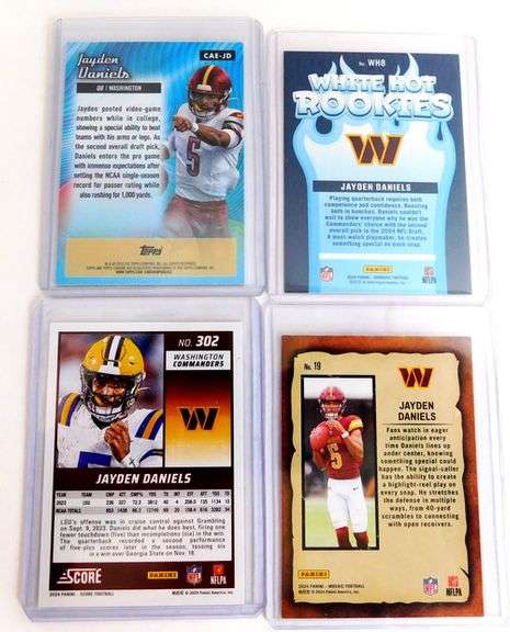 4 Jayden Daniels 2024 Rookie Football Cards