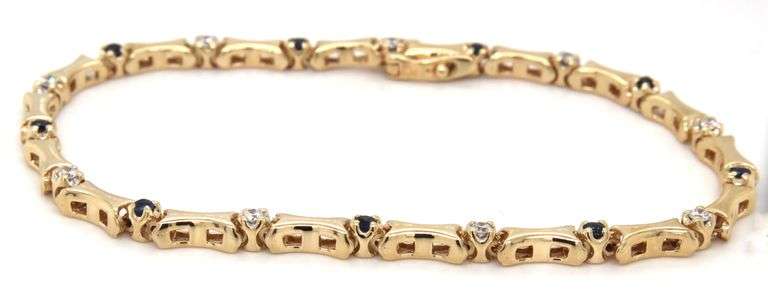 Tasteful 14K YG Sapphire and Diamond Bracelet