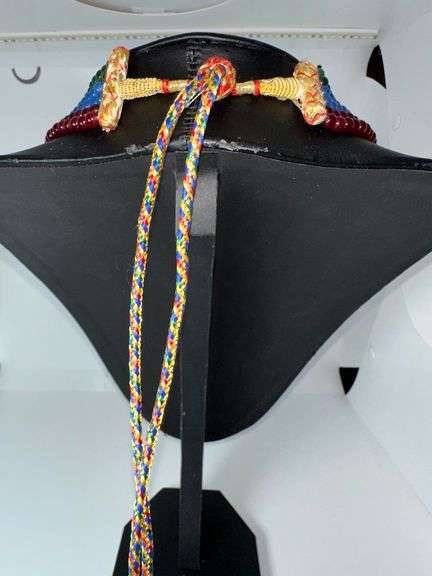 Natural Cornflower Blue Sapphire, Ruby, and Emerald Necklace