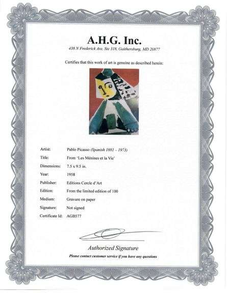 A remarkable Deluxe Edition of Les Ménines et la Vie by Pablo Picasso, published in Paris by Cercle