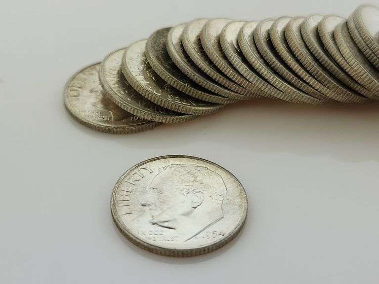 1954-S Roll Of UNC Roosevelt Dimes