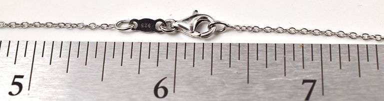 Green CZ Gemstone Pendant Necklace in Sterling Silver