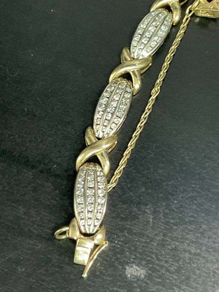 CERTIFIED 14K YELLOW AND WHITE GOLD DIAMOND BRACELET