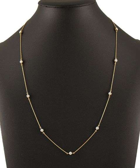 Sonia Bitton 0.60ctw Diamond by the Yard Station Necklace in 14K