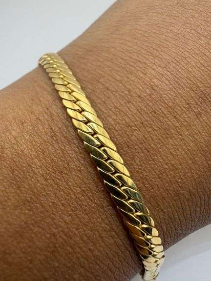 18K Yellow Gold Italian Cuban Bracelet