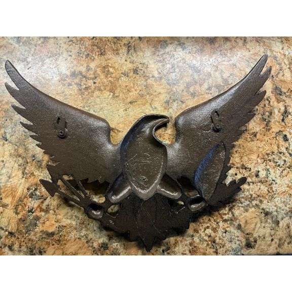 Cast Iron Eagle Wall Decor with Shield