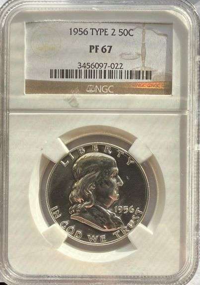 1956 Type Two Proof 67 NGC Franklin Half.
