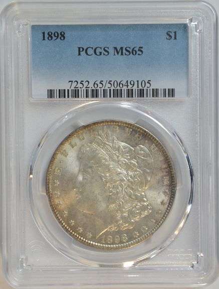Super Gem BU 1898 Morgan Silver Dollar. PCGS MS65